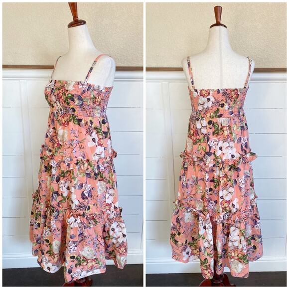 INC Wmn's Petite Coral Lined Spaghetti Strap Square Neck Midi Fit Flare Dress PM - Picture 6 of 12